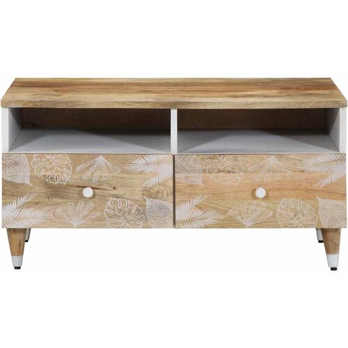 Maison Chic Klubska mizica - kavna mizica - Nizka mizica 80x54x40 cm trden mangov les, (21754492) Slike