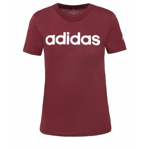 Adidas Bombažna kratka majica bordo barva