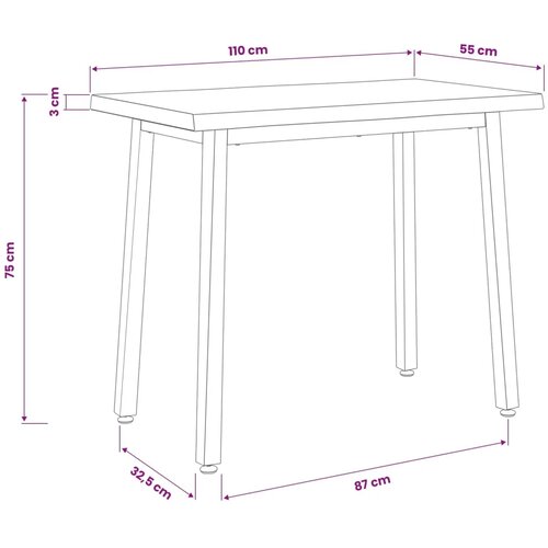  110 x 55 x 75 cm Čvrsto drvo akacije Bijela i crna Pravokutni - Bijela i crna 110 x 55 x 75 cm Živi rub Cene