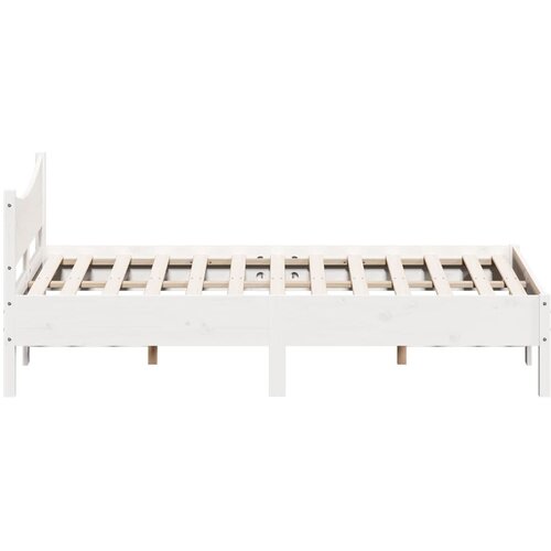  Okvir kreveta bez madraca bijeli 140x200 cm od masivne borovine Slike