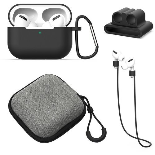 INF Za&scaron;čitni silikonski etui za brezžične Bluetooth slu&scaron;alke AirPods 1/2 generacije, komplet 5 kosov Black, (5000074690) Cene