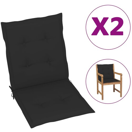 VidaXL Blazine za vrtne stole 2 kosa črne 100x50x3 cm Slike