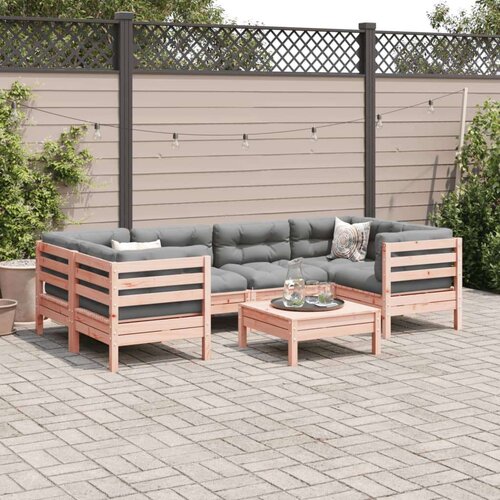  7-dijelni set vrtnih sofa s jastucima masivno drvo duglazije Slike