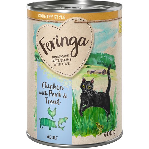 Feringa Varčno pakiranje Country Style Meni 24 x 400 g - Pi&amp;scaron;čanec s svinjino &amp;amp; postrvjo Slike