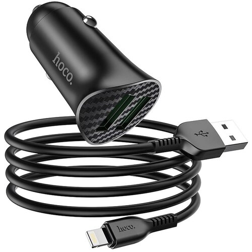 Hoco auto punjač Z39 2xUSB QC3.0 18W lightning crni Slike