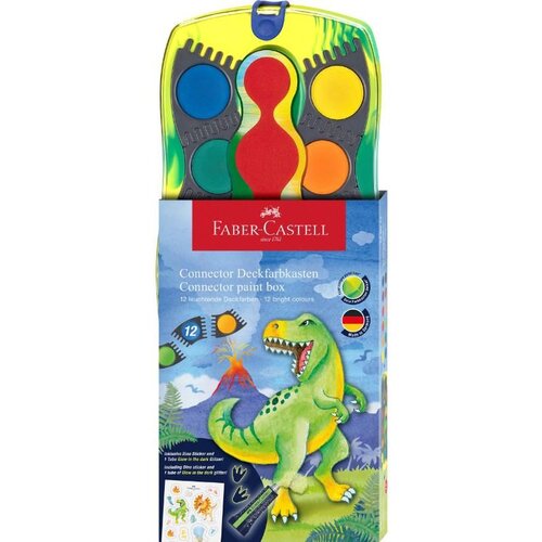 Faber-Castell Faber-Castell: Connector set od 12 vodenih boja s povezivim paletama, s uzorkom dinosaura Cijene