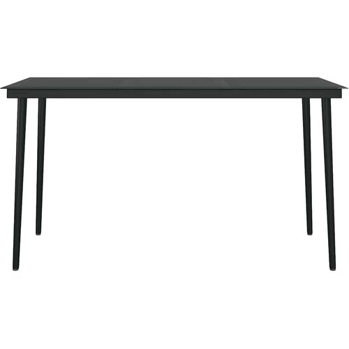  7-dijelni vrtni blagovaonski set crni Crna Dužina stola 140 cm Slike