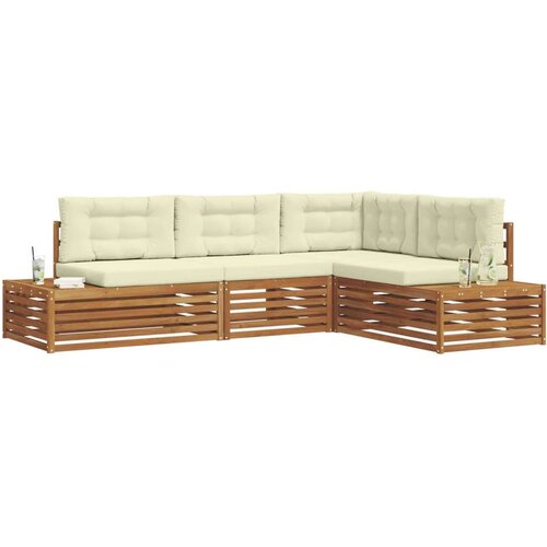  Set vanjskih sofa s jastukom 4 Komad Prirodna i krem Slike