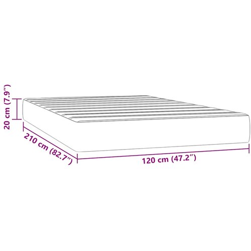 Madrac s oprugama srednje tvrdoće tamnoplavi 120x210x20 cm bar&amp;scaron;unasti Slike