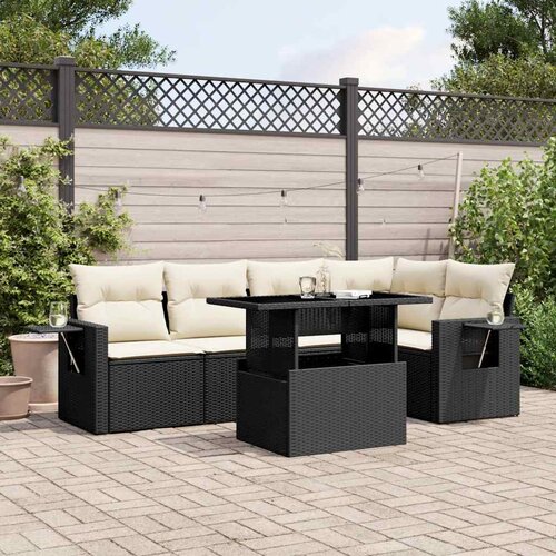  6-dijelni set vrtnih sofa od poliratana s jastucima Slike