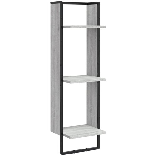 Maison Chic Stenska polica - Viseča Polica 3-nadstropna siva sonoma 30x25x100 cm inž. les, (21794057) Cene