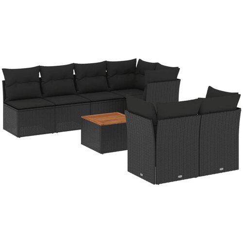 Maison Chic Seti vrtnega pohištva - Vrtna garnitura - Vrtni pohištvo set 8-delna z blazinami črn poli ratan, (21799702) Cene
