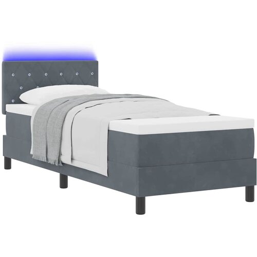  LED Box Spring Krevet s madracem Tamno siva 80 x 200 cm Bar&amp;scaron;un Slike