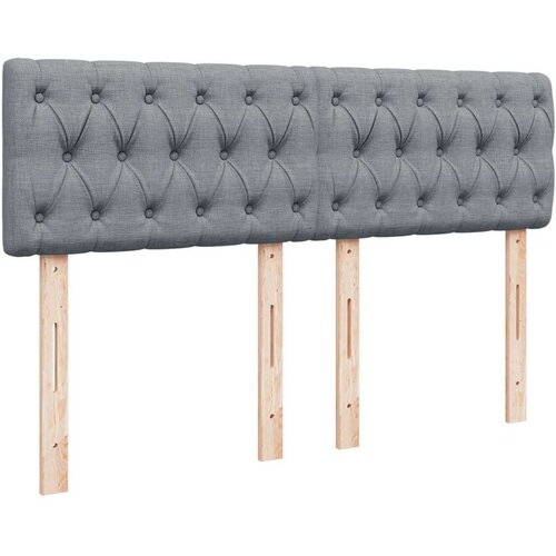 VidaXL Krevet s oprugama i madracem svjetlosivi 140x190 cm od tkanine Slike