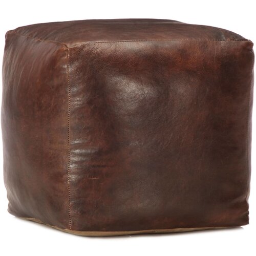 vidaXL tabure temno rjav 40x40x40 cm pravo kozje usnje Cene