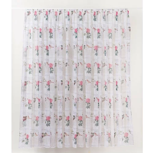 Mendola Fabrics Bela/rožnata prosojna zavesa 300x245 cm Shoyo – Mendola Fabrics