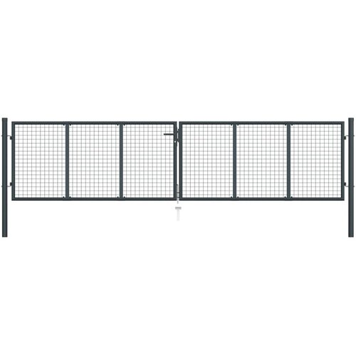  Mrežasta vrtna vrata od pocinčanog čelika 400 x 125 cm siva Cijene