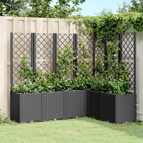 vidaXL Vrtna sadilica s rešetkom crna 160 x 120 x 140 cm PP Cijene