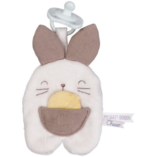 Chicco Igračka s držačem za dudu Zeko DouDou, 0m+, Krem-bijela Slike