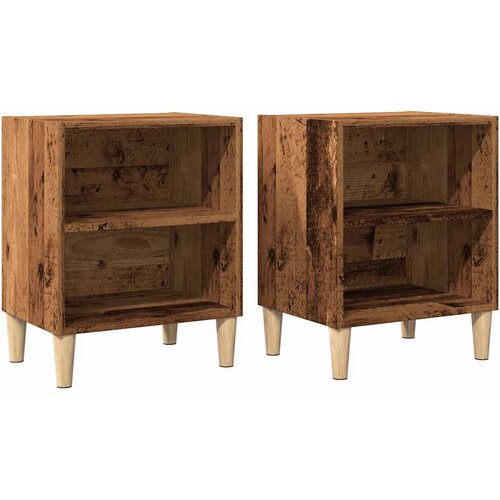  Noćni ormarići 2 kom Staro drvo 40x30x50 cm Konstruirano drvo Slike
