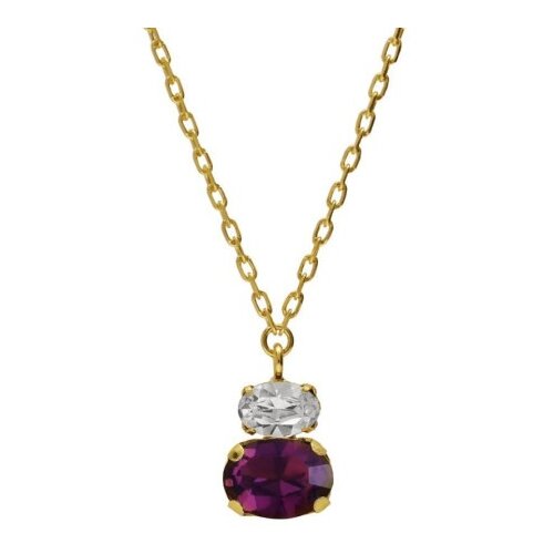 Victoria Cruz gemma amethyst gold ogrlica sa swarovski kristalima ( a4512-11dg ) Slike