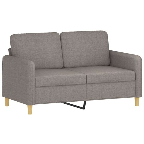  2-dijelni set sofa s jastucima smeđesivi od tkanine Slike