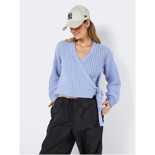 Noisy May Blue Ladies Wrap Cardigan Barley - Ladies Cene