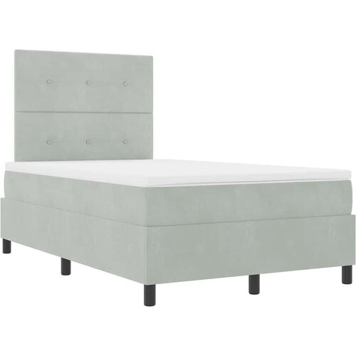 VidaXL Box Spring Krevet s Madracem &amp;amp; LED Svjetlom Svjetlosiva 120x200 cm Bar&amp;scaron;un Slike