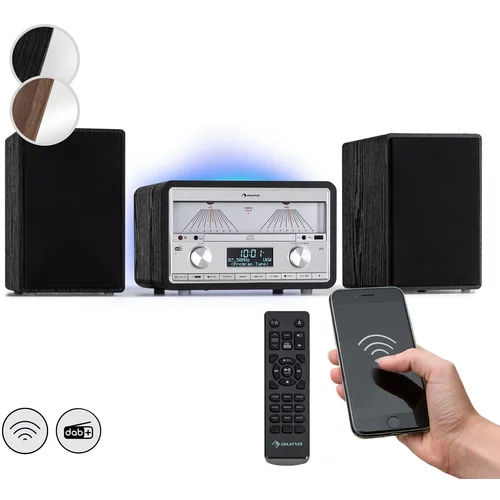 Auna Elton, stereo sistem, CD, BT, MP3, DAB+, FM radio, VU meter, osvetlitev