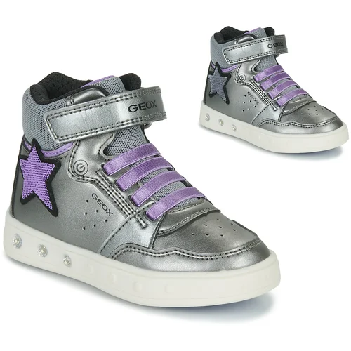 Geox Visoke superge J SKYLIN GIRL A Srebrna