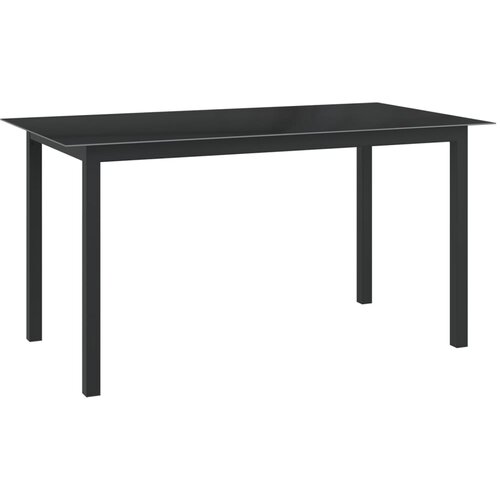 In vrtni stol crni 150 x 90 x 74 cm od aluminija i stakla Cijene