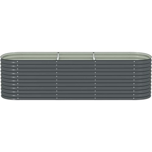  Vrtna sadilica od pocinčanog čelika 320 x 80 x 81 cm siva Slike