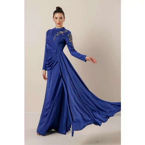 By Saygı Embroidered Crepe Satin Hijab Dress Saks