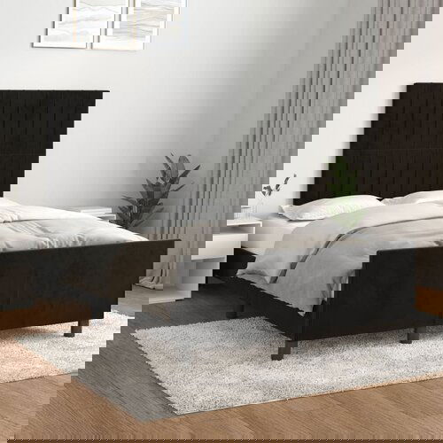  The Living Store Posteljni okvir z vzglavjem črn 120x190 cm žamet - Posteljni Okvir Z Vzglavjem, (21488801) Slike