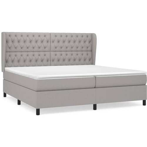 Maison Chic Box spring postelja - Vzmetna postelja z vzmetnico svetlo siva 200x200 cm blago SL19993, (21893218) Cene