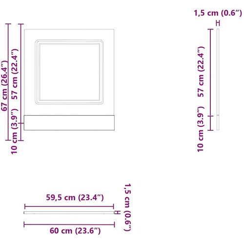 Ploča za perilicu posuđa Kalmar 60x1 5x67 cm konstruirano drvo Slike