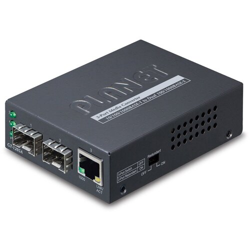 Planet GT-1205A network media converter 1000 Mbit /s Black Cene