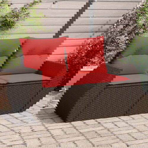 vidaXL vrtni kavč z blazinami dvosed rjav poli ratan Cene