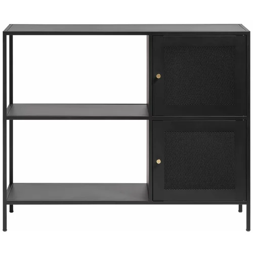 Unique Furniture Crna metalna polica za knjige 100x81 cm Malibu -