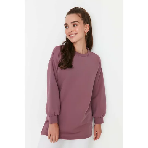 Trendyol Plum Crew Neck Basic Knitted Sweatshirt
