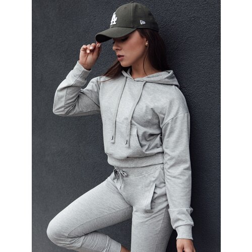 DStreet Bluza damska z kapturem TRENDHOOD jasnoszara Slike