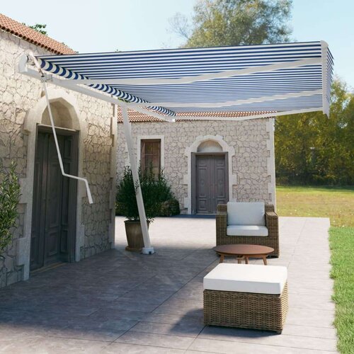  Samostojeća automatska tenda 600x350 cm plavo-bijela Cijene