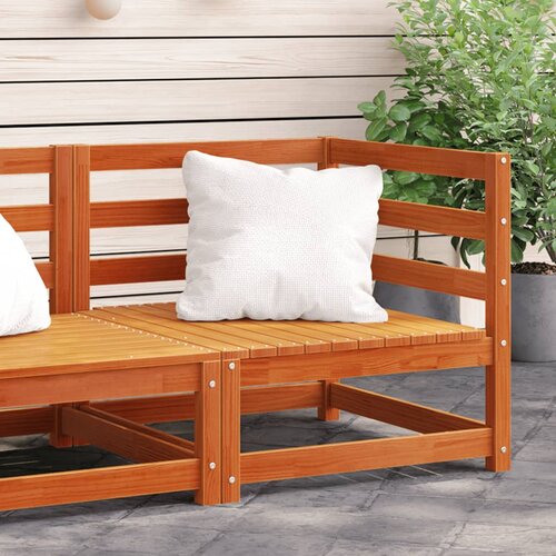 VidaXL Kutna vrtna sofa vo&amp;scaron;tano smeđa 70x70x67 cm od masivne borovine Slike