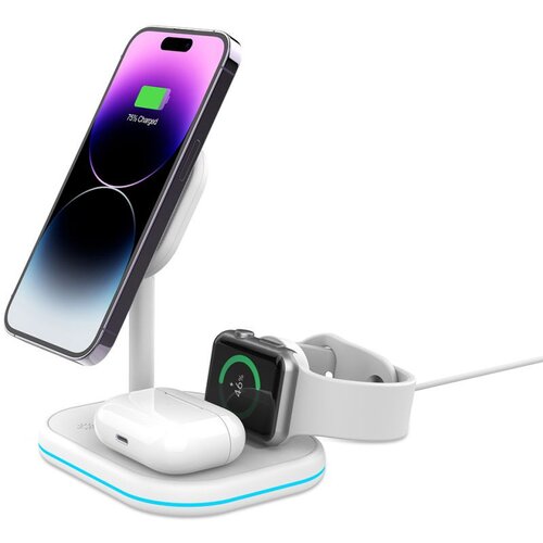 TECH-PROTECT QI15W-A27 3IN1 MAGNETIC MAGSAFE WIRELESS punjač WHITE Slike
