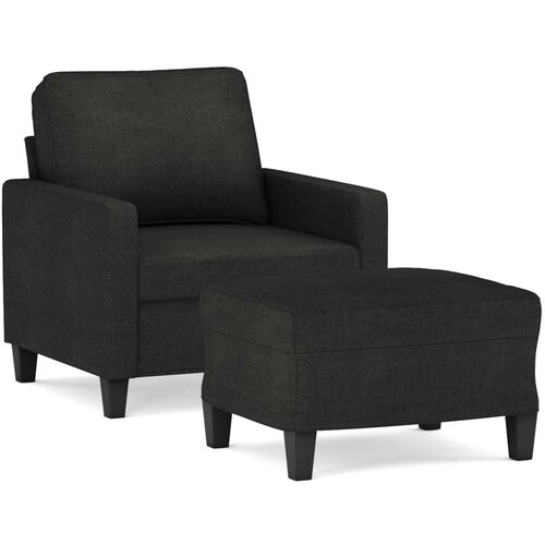 vidaXL Fotelj s stolčkom za noge črn 60 cm blago Cene