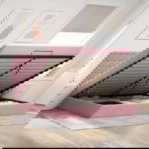 vidaXL Okvir kreveta s madracima ružičasti 160x200cm baršunasti Cene