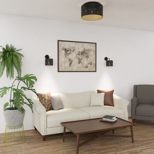  Plafonski luster LOFT SHADE 3xE27/60W/230V, crna/zlatna Slike