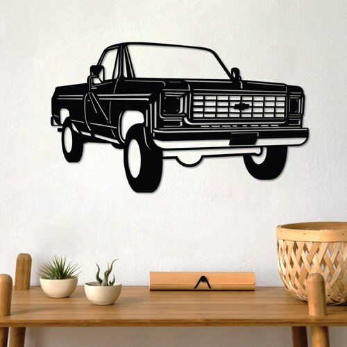 Wallity zidna dekoracija chevy K20 pickup truck (1976), 60 x 35 cm, crna Cene