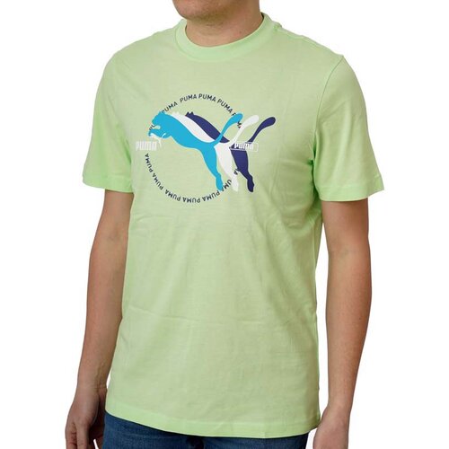 Puma Muška majica GRAPHICS MULTIPLE CAT LOGO TEE, Svetlozelena Cene