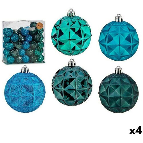  Set božićnih kuglica Turkizno 7 cm (4 kom.) Slike
